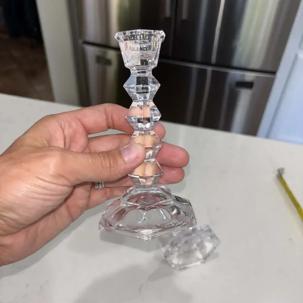 Mikasa Jewelstone Crystal Candlestick Candle Holders Set of 2